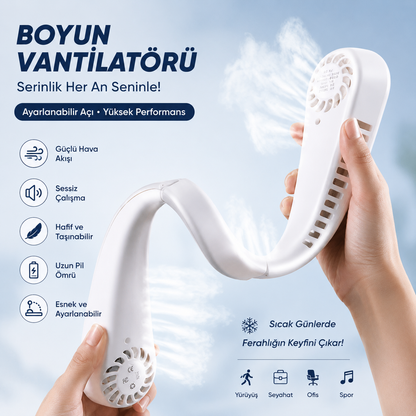 Taşınabilir Boyun Vantilatörü Fan Şarjlı Boyun Fanı  Serinletici Mini Klima - Vitarely™